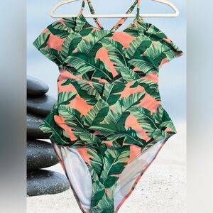 Women’s XL tropical one piece swimsuit
